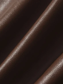 Dazy Plus Jaket Kulit Model Longgar Kasual untuk Blogger, Rompi PU untuk Musim Semi/Musim Panas/Musim Gugur, Pakaian Luar - Coklat - View 3