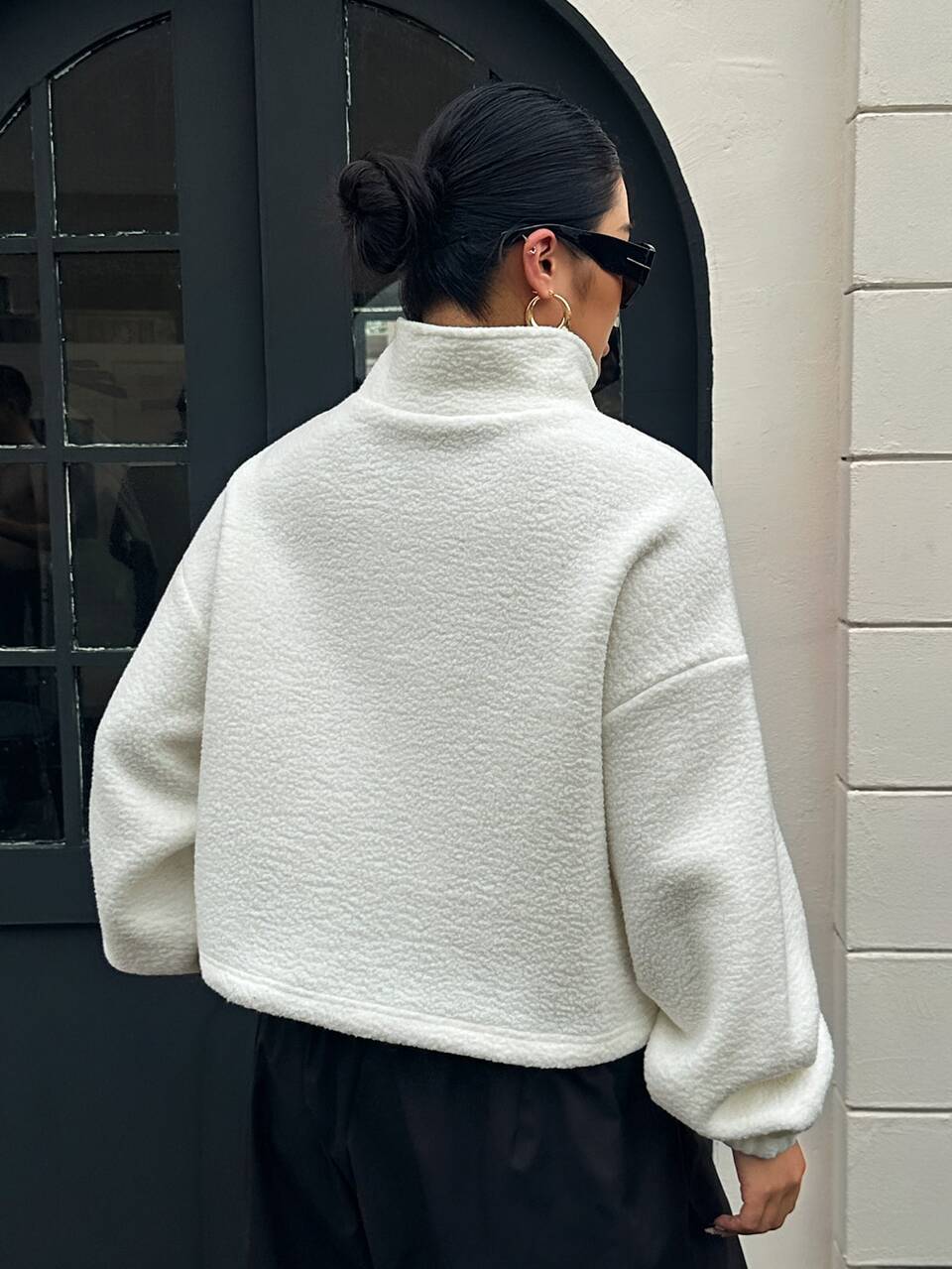 Dazy Plus Fleece Thickened Solid Color Loose Casual Pullover Sweatshirt For Autumn/Winter