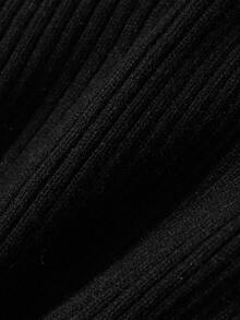 FRIFUL Women's Korean Autumn Solid Color Contrast Mesh Layered Knit Sweater For Middle-Aged Women Long Sleeve Tops - Black - View 14