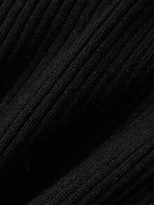 FRIFUL Women's Korean Autumn Solid Color Contrast Mesh Layered Knit Sweater For Middle-Aged Women Long Sleeve Tops - Black - View 8