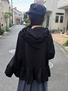FRIFUL Jaket Wanita Polos Berlipit Kasual Serbaguna untuk Sehari-hari di Musim Gugur - Hitam - View 8