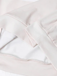 SHEIN 2件組兒童青少年男孩休閒簡約拼接圖案長袖連帽舒適運動衫套裝，適合秋冬休閒運動、外出、學校場合運動服 - 杏色 - 查看 8