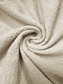 GlowEve Summer Casual Solid Color Textured Draped Neck Short Sleeve T-Shirt - Apricot - View 4