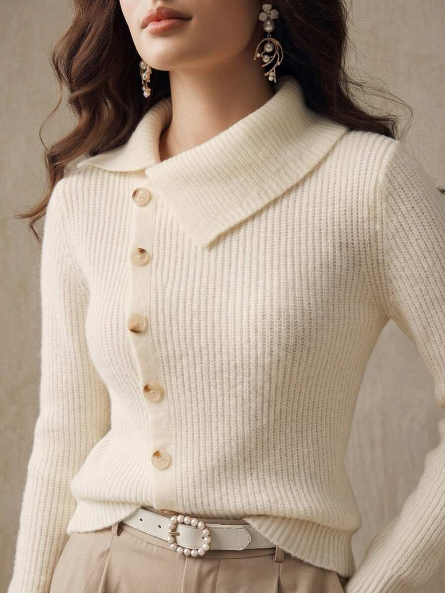 Anewsta Cárdigans de Mujer - Blanco - Ver 1
