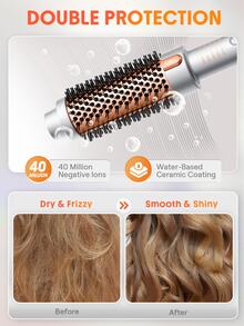 SHEGLAM HAIR It-Curl Thermal Brush,38mm Curling Brush,Volumizing Hot Brush,Hair Root Volume & Loose Curls,Ionic Straightening Brush,Newly Upgraded Composite Comb Teeth,Negative Ion Function,2-Level Temp,Hair Care Without Damaging Hair,Fast Heating Thermal Brush Suitable For Hair Salons Heated Round Brush - US A Type Plug(110-127V) - View 5