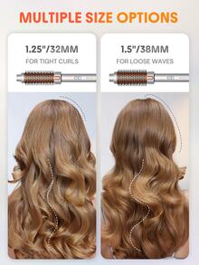 SHEGLAM HAIR It-Curl Thermal Brush,38mm Curling Brush,Volumizing Hot Brush,Hair Root Volume & Loose Curls,Ionic Straightening Brush,Newly Upgraded Composite Comb Teeth,Negative Ion Function,2-Level Temp,Hair Care Without Damaging Hair,Fast Heating Thermal Brush Suitable For Hair Salons Heated Round Brush - US A Type Plug(110-127V) - View 10