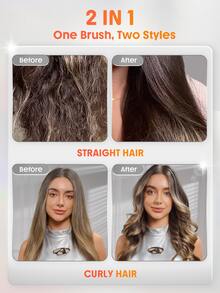SHEGLAM HAIR It-Curl Thermal Brush,38mm Curling Brush,Volumizing Hot Brush,Hair Root Volume & Loose Curls,Ionic Straightening Brush,Newly Upgraded Composite Comb Teeth,Negative Ion Function,2-Level Temp,Hair Care Without Damaging Hair,Fast Heating Thermal Brush Suitable For Hair Salons Heated Round Brush - US A Type Plug(110-127V) - View 6