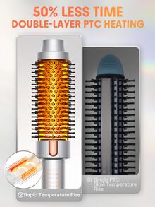SHEGLAM HAIR It-Curl Thermal Brush,38mm Curling Brush,Volumizing Hot Brush,Hair Root Volume & Loose Curls,Ionic Straightening Brush,Newly Upgraded Composite Comb Teeth,Negative Ion Function,2-Level Temp,Hair Care Without Damaging Hair,Fast Heating Thermal Brush Suitable For Hair Salons Heated Round Brush - US A Type Plug(110-127V) - View 7