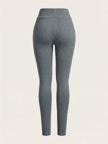 SHEIN Tween Girl 修身休閒極簡舒適 3件組 純黑色保暖內裡內搭褲 - 彩色 - 查看 5