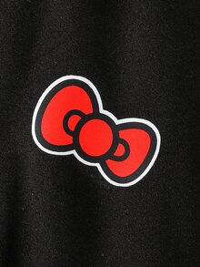 HELLO KITTY AND FRIENDS | SHEIN 1套女嬰甜美可愛卡通蝴蝶結印花圓領長袖運動衫與修身長褲，春秋冬外出與上學穿搭 - 彩色 - 查看 4