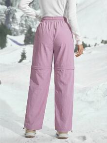 WanderVale Women's Drawstring Waist Casual Versatile Daily Wear & Hiking Pants - Mauve Purple - View 10