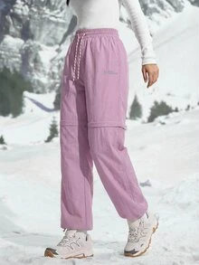 WanderVale Women's Drawstring Waist Casual Versatile Daily Wear & Hiking Pants - Mauve Purple - View 8