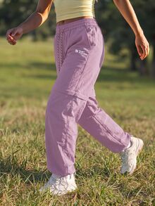 WanderVale Women's Drawstring Waist Casual Versatile Daily Wear & Hiking Pants - Mauve Purple - View 5