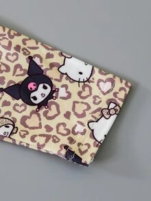 HELLO KITTY AND FRIENDS | SHEIN 女嬰卡通圖案圓領長袖衛衣與運動長褲休閒日常套裝，適合秋冬外出與日常穿著 - 彩色 - 查看 4