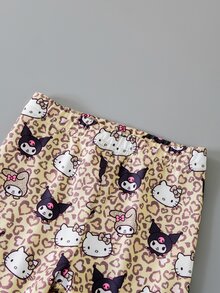 HELLO KITTY AND FRIENDS | SHEIN 女嬰卡通圖案圓領長袖衛衣與運動長褲休閒日常套裝，適合秋冬外出與日常穿著 - 彩色 - 查看 7