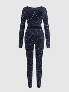 Tween Girls' Casual Sports Long Sleeve Jumpsuit - Navy Blue - View 4