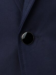 Calvornis Business Style Single Button Men's Suit Jacket - Navy Blue - View 5