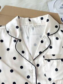 Kids Tween Girl 2pcs/Girls Elegant Polka Dot Print Cool Home Wear 2 Pieces Set, Suitable For Outdoor Wear - Apricot - View 14