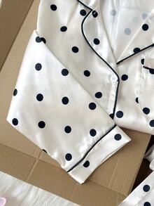 Kids Tween Girl 2pcs/Girls Elegant Polka Dot Print Cool Home Wear 2 Pieces Set, Suitable For Outdoor Wear - Apricot - View 13