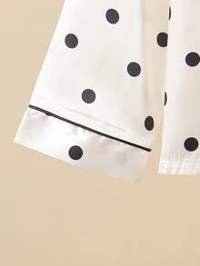Kids Tween Girl 2pcs/Girls Elegant Polka Dot Print Cool Home Wear 2 Pieces Set, Suitable For Outdoor Wear - Apricot - View 8