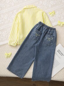 Souflis Young Girls Shirt Co-Ords - Yellow - View 2