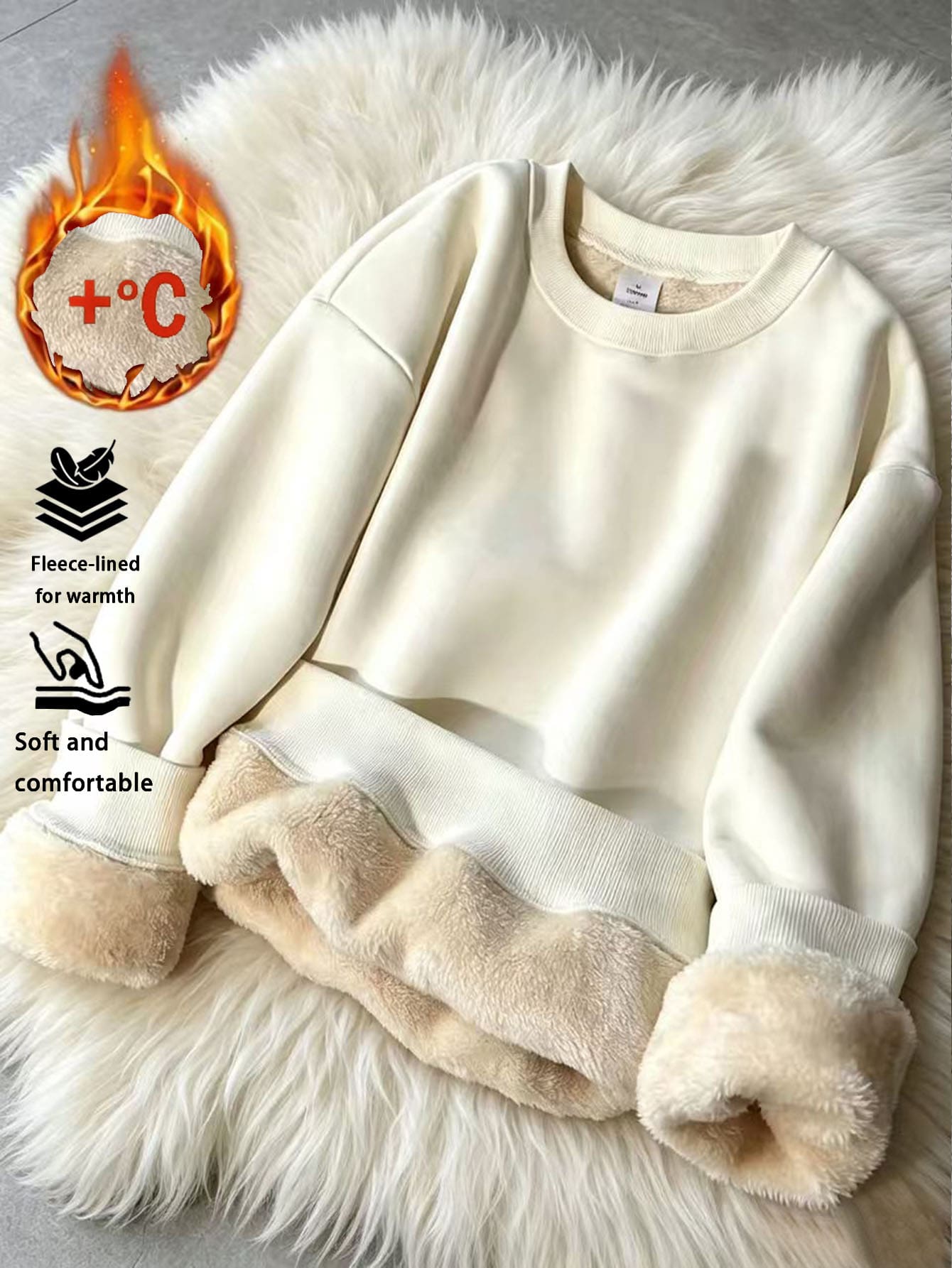 Franclia Sweatshirt Lengan Panjang Tebal Berlapisan Termal Kasual Baru, Atasan Rajut Pullover Multifungsi Musim Gugur/Dingin