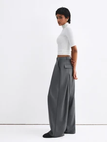 ATUI Studio Women's Solid Color Pleated Casual Versatile Daily Wear Suit Pants - Grey - View 8