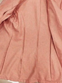 Franclia Women's Regular Fit Linen Blazer Jacket With 3/4 Sleeves, Lapel Collar, Cinched Waist, Button Design, Elegant Formal Outerwear For Spring Summer Autumn, Suitable For Office, Commute, Guest Attire, Evening Party And Formal Occasions - Orange - View 6