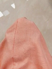Franclia Women's Regular Fit Linen Blazer Jacket With 3/4 Sleeves, Lapel Collar, Cinched Waist, Button Design, Elegant Formal Outerwear For Spring Summer Autumn, Suitable For Office, Commute, Guest Attire, Evening Party And Formal Occasions - Orange - View 3