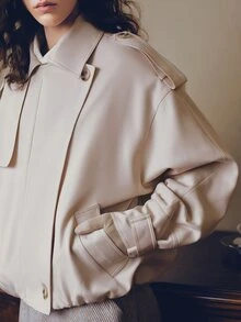 Anewsta Elegant Casual Women's Regular Jacket, Suitable For Commuting And Casual Outings - Beige - View 1