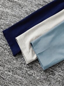SHEIN 兒童 3件組 青少年男孩圓領長袖休閒百搭T恤 - 彩色 - 查看 5