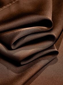 SOLERSUN Damen-Bluse in Große Größen aus einfarbigem Satin mit asymmetrischem Ausschnitt und langen Ärmeln, verstellbare geraffte Taille, asymmetrischer Saum, Kombination aus lässigem und elegantem Stil, elegante lockere Bluse aus Kunstseide, geeignet für Alltag, Dates und Arbeitsplatz, vielseitig für verschiedene Anlässe, Partys, Musikfestivals und tägliches Pendeln, für alle Jahreszeiten - Braun - Übersicht 8