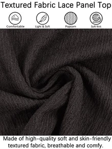 Ritzy Row Goth Keyhole Neck Lace Up Textured Short Sleeve Crop Top, Stand Collar Slim Corset Blouse - Black - View 3