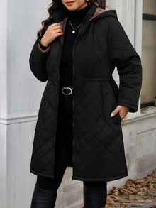 Reflora Plus Size Women's Solid Color Long Sleeve Zipper Front Casual Winter Jacket Hiking Black - Mocha Brown - View 5