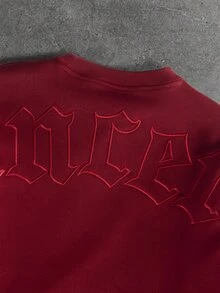 STYNVO Men's Letter Print Casual Streetwear Everyday Long Sleeve Sweatshirt Date Night Boxing Dark Red Autumn - Red - View 6