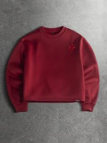 STYNVO Men's Letter Print Casual Streetwear Everyday Long Sleeve Sweatshirt Date Night Boxing Dark Red Autumn - Red - View 4