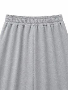 GlowEve CURVE Plus Size Women's Fashion Casual Rhinestone Decor High Waist Drawstring Sweatpants, Fashionable Item Suitable For Women To Wear In Autumn. - Grey - View 6