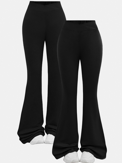 Girlism Tween Girls Casual Solid Color Flare Sleeve Pants Set, Bell Bottom Pants, Pants Flare Leg, Flare Pants, Flare Leggings, Flared Sweatpants