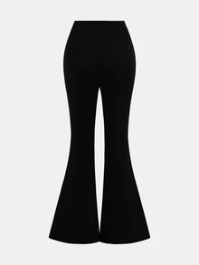 Girlism Tween Girls Casual Solid Color Flare Sleeve Pants Set, Bell Bottom Pants, Pants Flare Leg, Flare Pants, Flare Leggings, Flared Sweatpants - Black - View 8