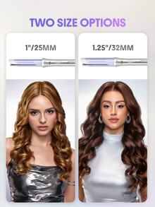 SHEGLAM HAIR One Touch Airflow Styler Pro,25mm Automatic Rotating Curling Iron,Auto Spin Hair Curler,5 Min Quick Styling & 360° Cooling Airflow One Touch Operation,Long-Lasting Results,5 Temps & Anti-Scald,Auto Off & Universal Voltage For Medium-Length Hair & Long Hair & All Hair Types - Silver - View 10