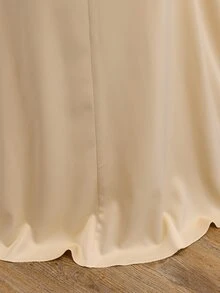 青少年女孩春夏畢業舞會 Sweet 16 婚禮花童優雅可愛舞會禮服，香檳金亮片單肩細肩帶 - 香檳色 - 查看 5