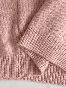 SHEIN Women's Knitted Cardigan Sweater Loose Mid-Length Commuter Daily Style Jacket Long Sleeve Open Front, Women's Outwear, Women's Long Jacket, Women's Casual Jacket, Pink Jacket, Fashion Casual Outfit, Business Office Wear, Versatile And Fashionable Daily Casual Clothing, Urban Teacher Professional Attire - Pink - View 8