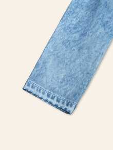 IslaSuriya Atasan Wanita Kasual Musim Gugur Motif Leopard Efek Denim - MultiWarna - View 4
