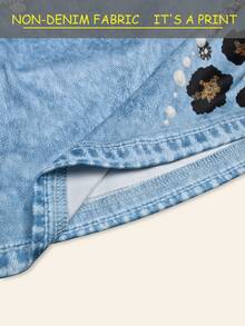 IslaSuriya Atasan Wanita Kasual Musim Gugur Motif Leopard Efek Denim - MultiWarna - View 5
