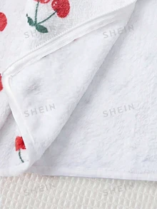 Cozy Pixies 女嬰櫻桃圖案保暖內裡加厚長袖開襟衫，適合秋冬休閒百搭穿著，保暖蓬鬆可愛外出款 - 彩色 - 查看 5