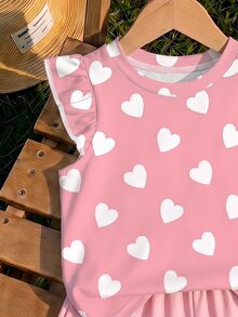Baby Girl Casual Fashion Cute Flutter Sleeve Round Neck Top Suitable For Spring And Summer - Multicolor - View 3