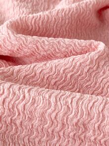 SHEIN 2件組女嬰清新甜美風連身衣套裝，連身衣附波浪荷葉袖與3D花朵裝飾，長袖圓領，搭配滿版碎花印花長褲，腰部蝴蝶結裝飾，柔軟貼身，適合日常外出、聚會、公園遊玩，春秋季嬰兒套裝 - 粉色 - 查看 4