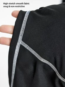 Innovista Innovista Contrast Stitching Front Zipper Cropped Sports Tank Top - Black - View 10