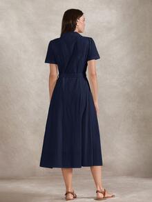 Briarwyn Women's Solid Color Casual Elegant French Modest Elegance Party Office Long Dress Teachers' Day Navy Blue Summer - Navy Blue - View 8
