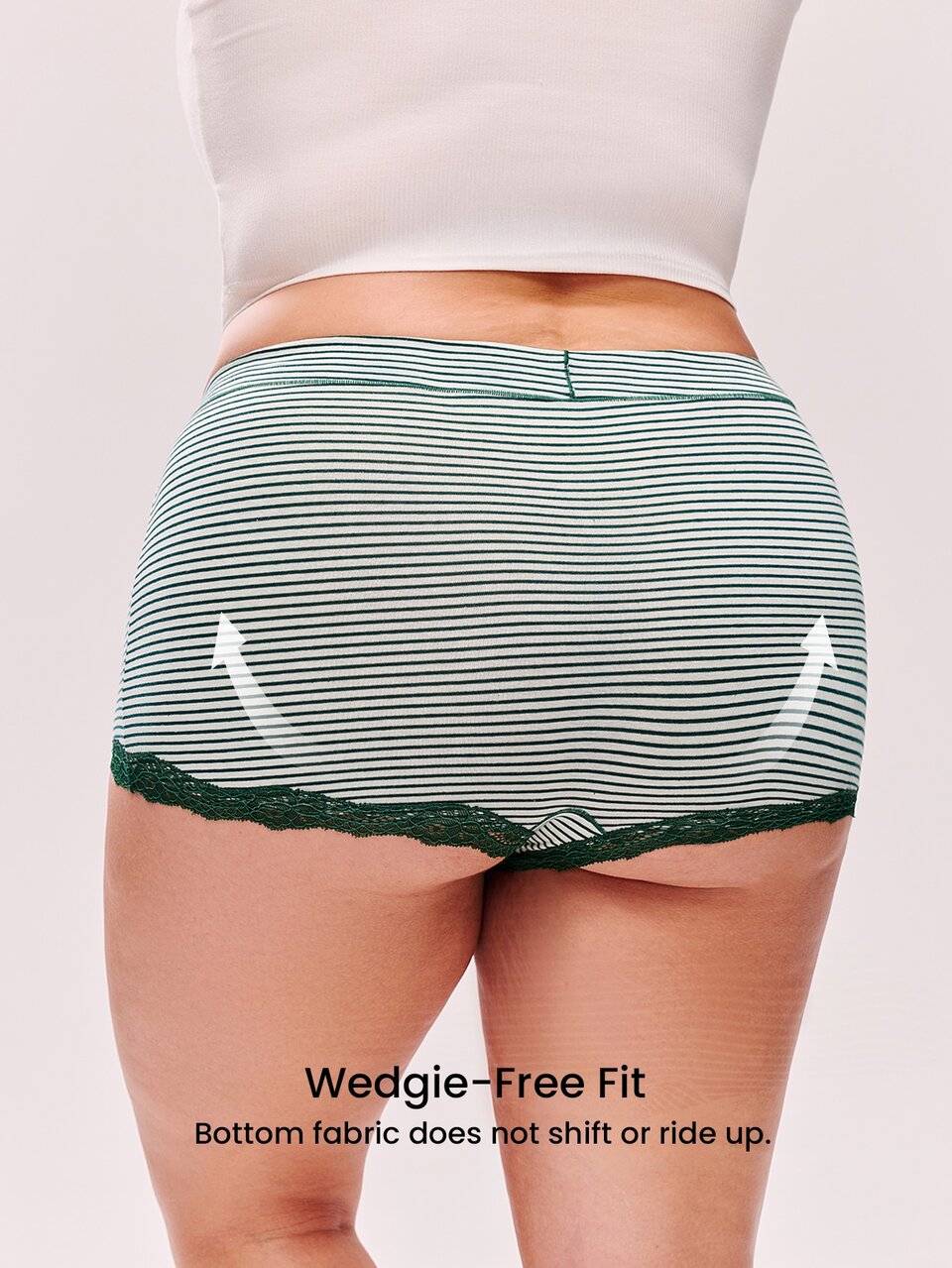 Plus 3-Pack High-Waist Cotton Boyshorts Lace Panties